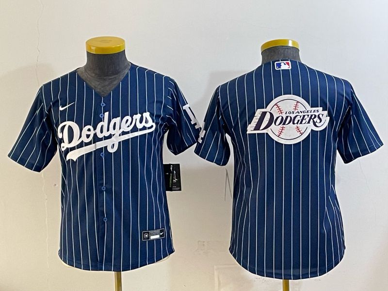 Youth 2026 Los Angeles Dodgers Blank Drak Blue Stripe Game Nike MLB Jersey style 0011